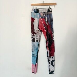 Electric Rose Red and Black Graphic Leggings